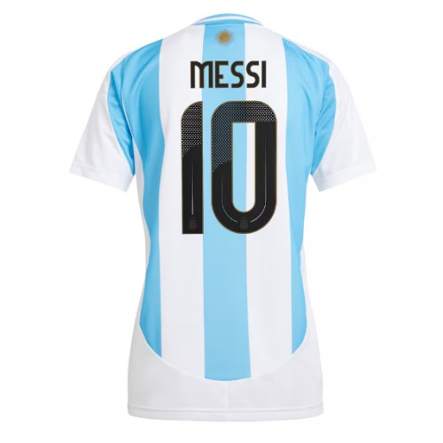 Dres Argentina Lionel Messi #10 Domaci za Žensko Copa America 2024 Kratak Rukav